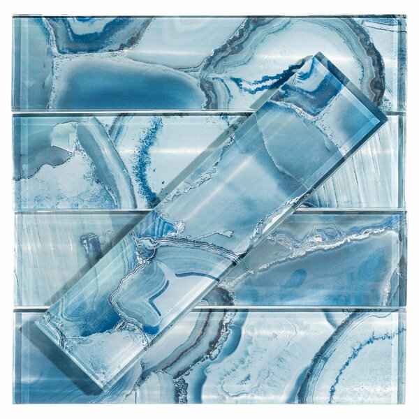 Andova Tiles ANDOVA TILES Myst 3" x 12" Glass Marble Look Subway Wall Tile,  ANDMYS248